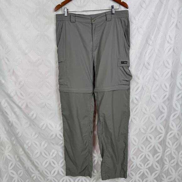 Columbia Omni Shade Pants Men's SIze M Grey Cargo Convertible Fishing Outdoors - Picture 1 of 9